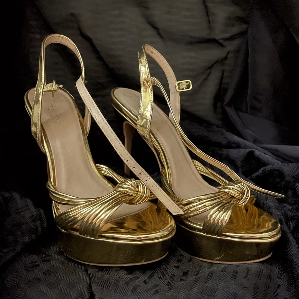 Gold Strappy Heels